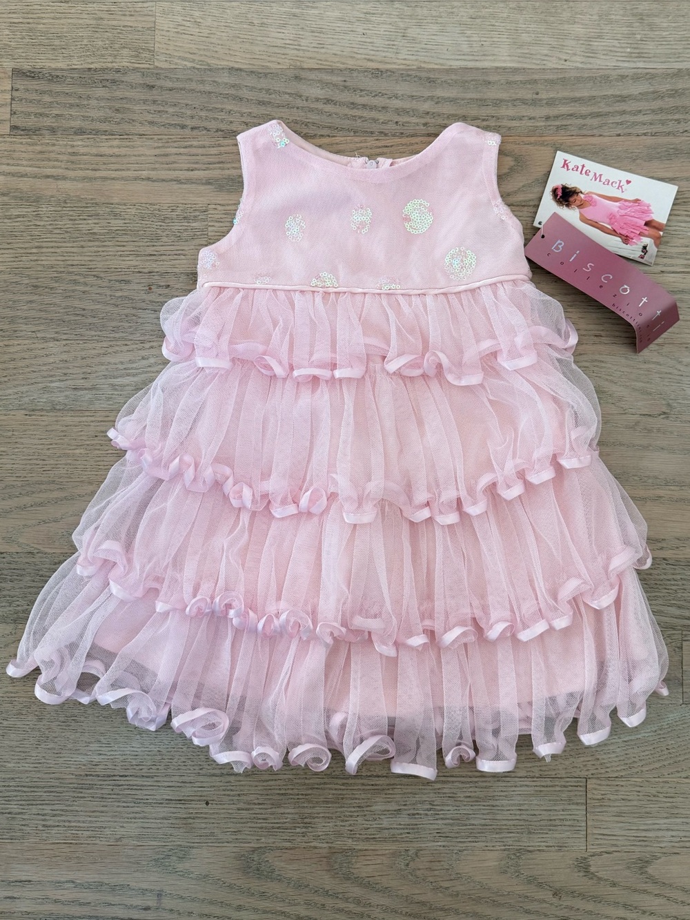 Kate Mack Light Pink Layered Tulle Party Dress